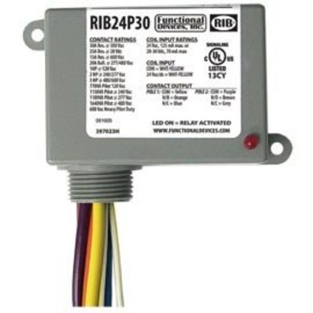 Functional Devices-Rib 24P30 Enclosed Relay 30Amp RIB24P30